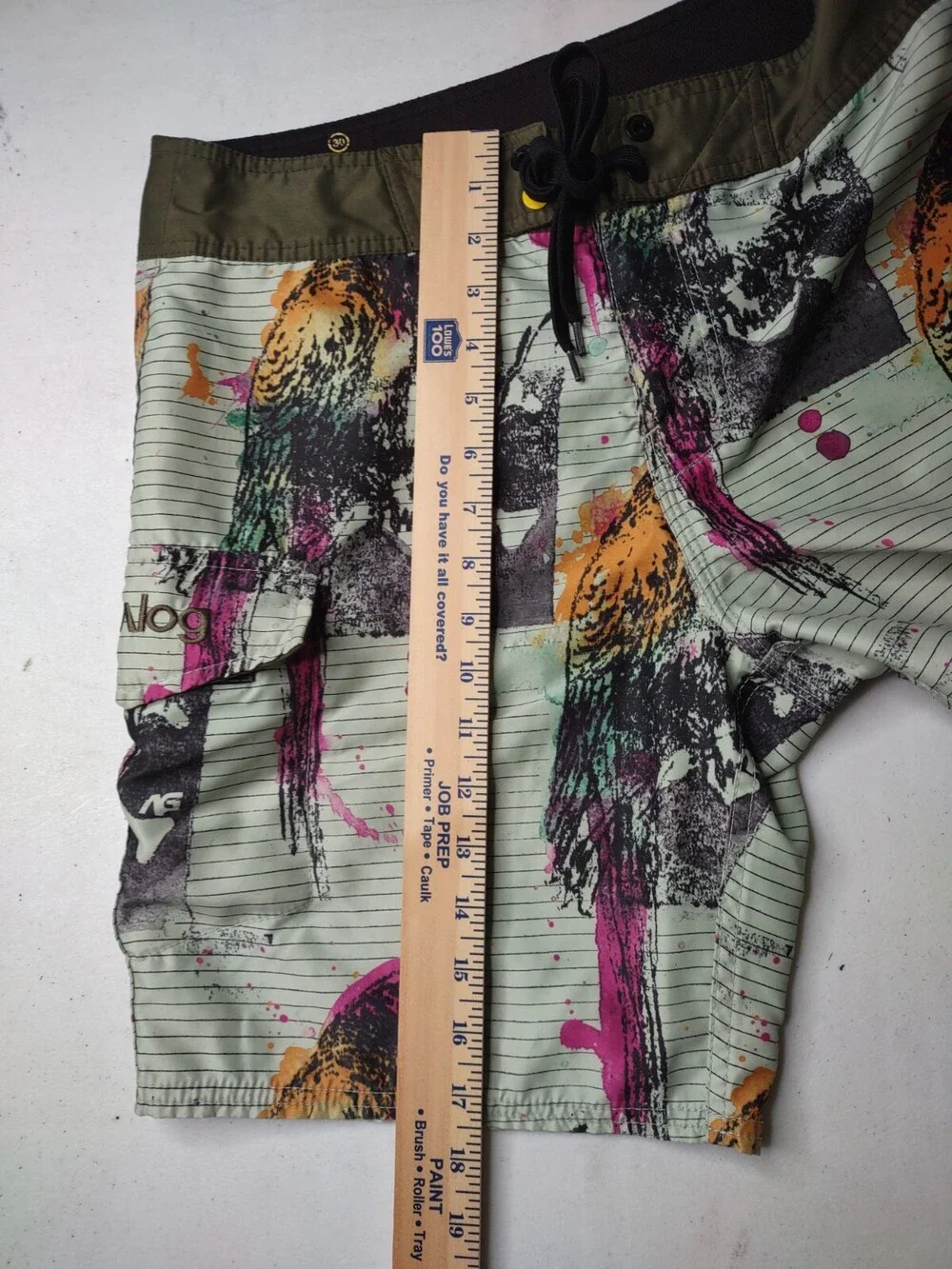Analog Boardshorts Men 30 Multicolor Pink Skulls Parrot Motif Swim Surf Trunks